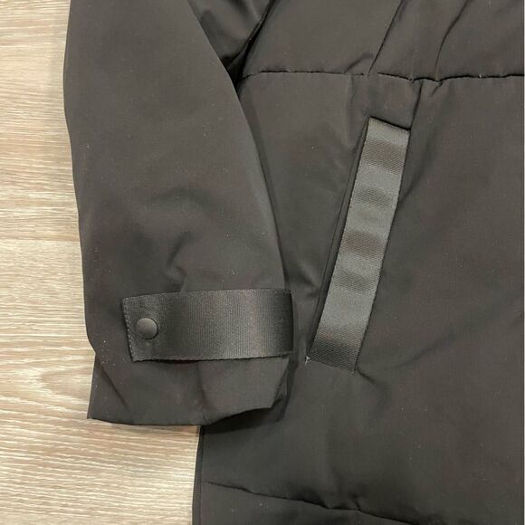 No1Dara Black Minimalist Long Down Puff Coat Puffer Jacket Parka - Picture 5 of 9